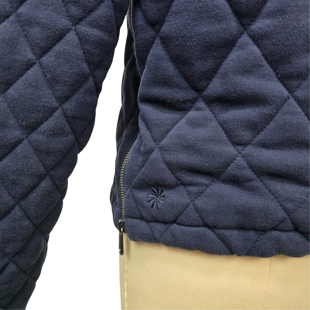 Athleta Quilted Crewneck Sweatshirt Navy Blue XS Long Sleeve Casual Athleisure - Picture 9 of 9